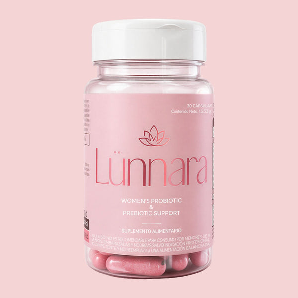 Frasco Lünnara Women's Probiotic & Prebiotic Support, 30 cápsulas